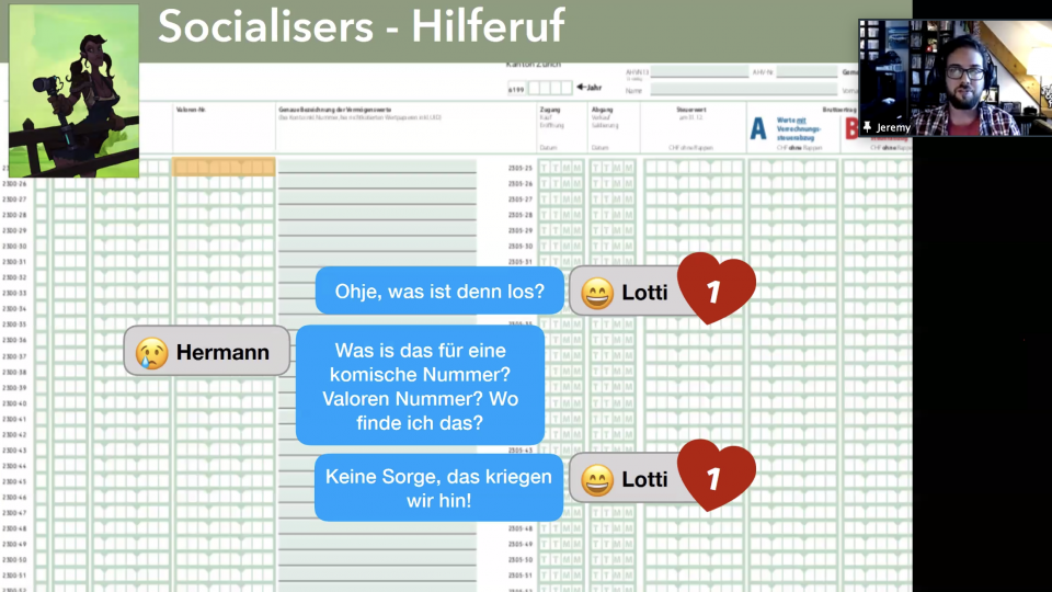 Socialisers Type Hilfe während der Steuererklärung