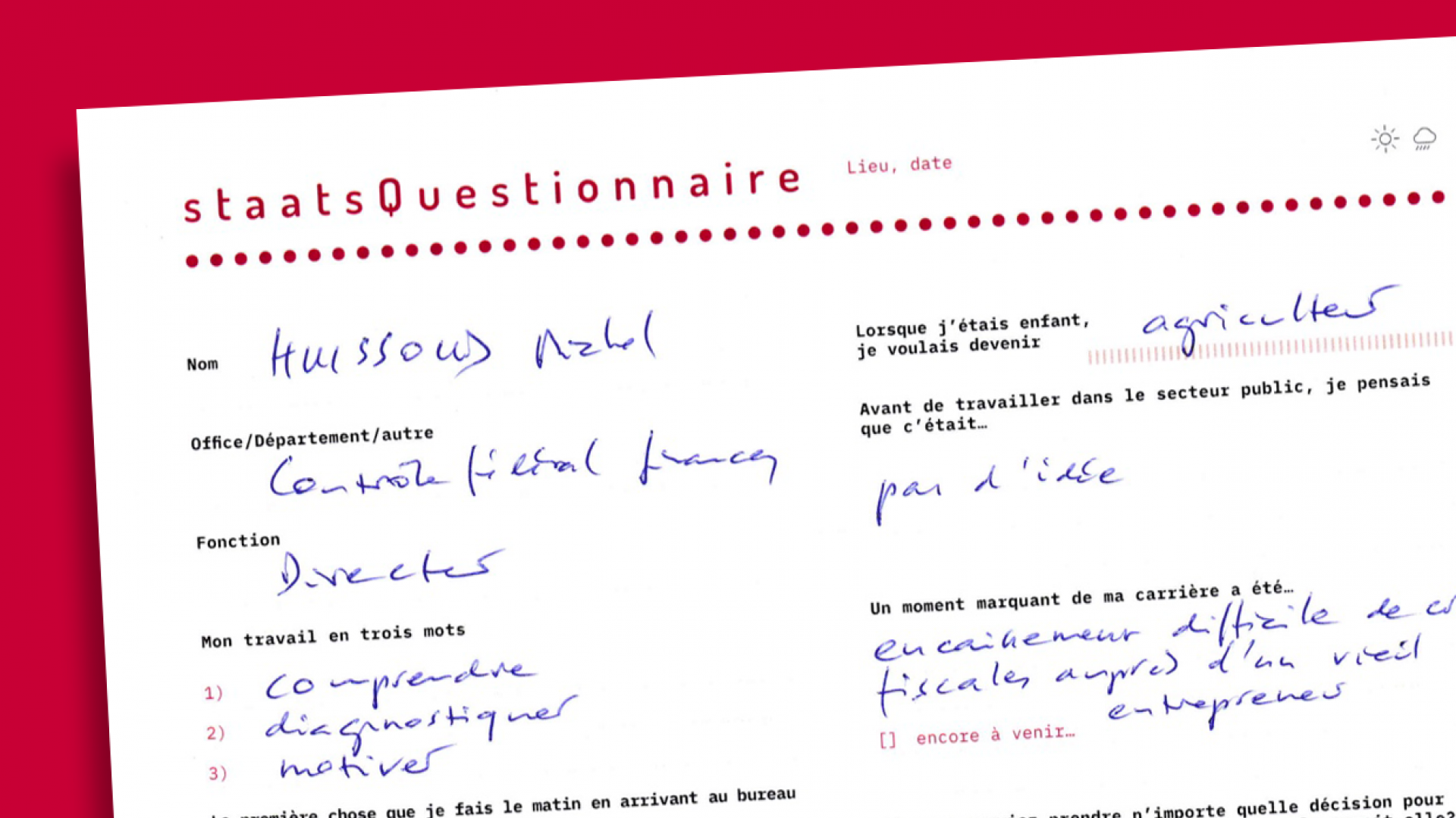 Questionnaire Huissoud staatslabor