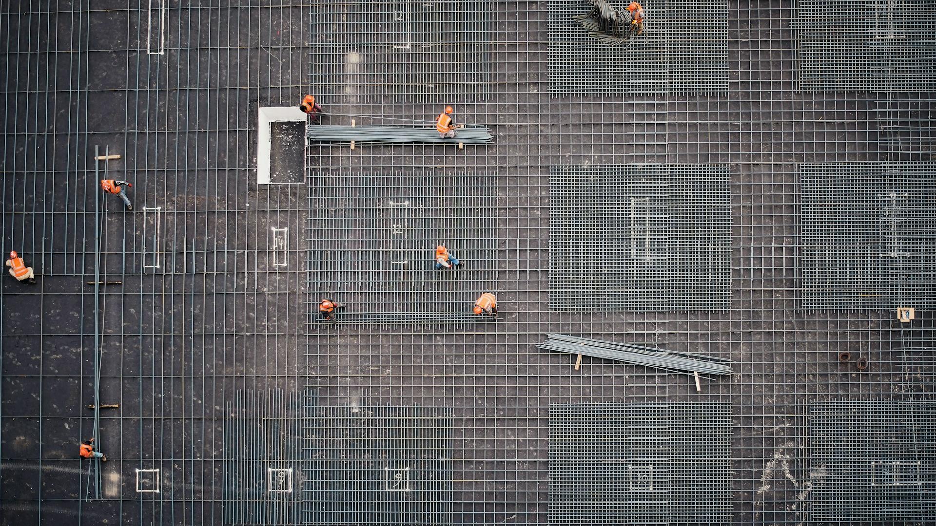 Foto einer Baustelle aus der Vogelperspektive