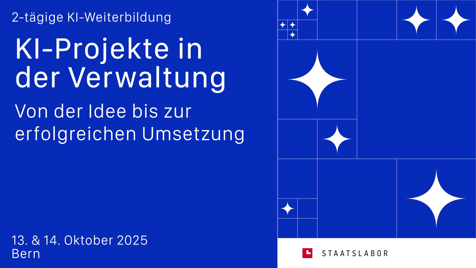 Flyer 2tägige KI-Weiterbildung - KI-Projekte in der öffentlichen Verwaltung – Von der Idee bis zur erfolgreichen Umsetzung 