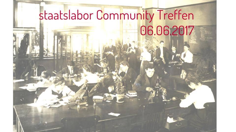 Flyer staatslabor Community Treffen